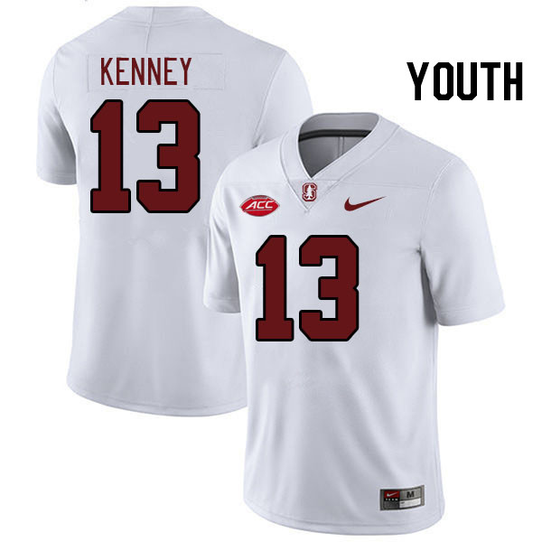 Youth #13 Emmet Kenney Stanford Cardinal 2024 ACC Conference College Football Jerseys Stitched-White